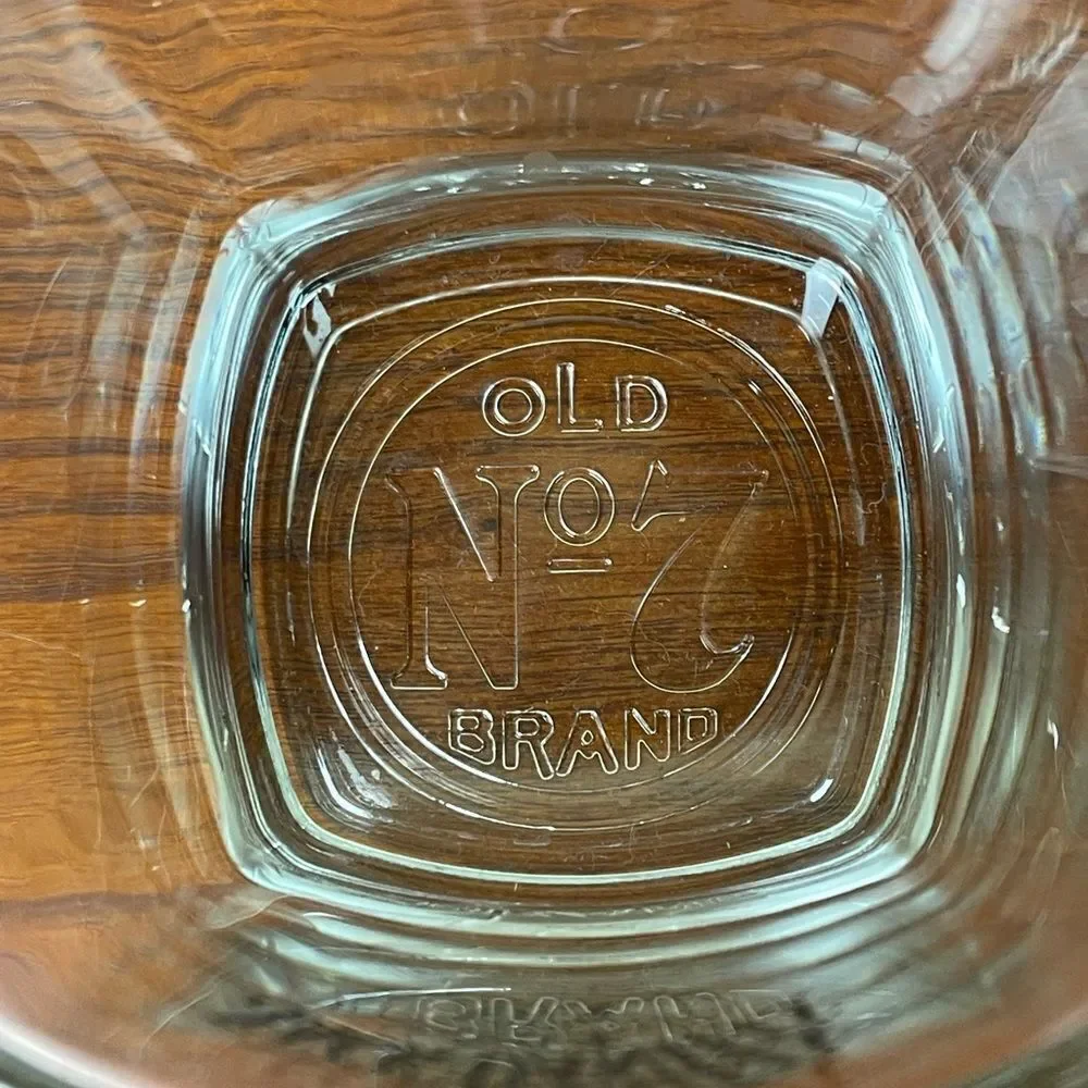 JACK DANIELS Whiskey SQUARE ROCKS Lowball Glasses Old No. 7 logo Set Of 2